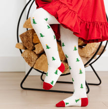 Load image into Gallery viewer, Christmas Tree Knit Tights: 6-12 MONTHS