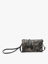 Load image into Gallery viewer, M013 Riley Monogrammable 3 Compartment Crossbody/Wristlet: Saddle
