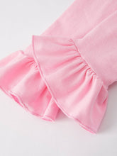 Load image into Gallery viewer, Easter Bunny Embroidery Girls Pink Plaid Bow Set