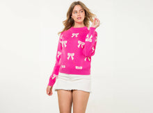 Load image into Gallery viewer, Ribbon Knit Sweater: NAVY wk0282-N