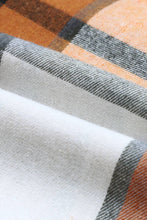 Load image into Gallery viewer, Plaid Pattern Collared Neck Ruffled Sleeve Shirt Dress: Khaki / 65%Polyester+35%Cotton