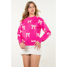 Load image into Gallery viewer, Ribbon Knit Sweater: NAVY wk0282-N