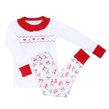 Load image into Gallery viewer, Chloe's Classics Smocked Ruffle Long Pajamas: Red