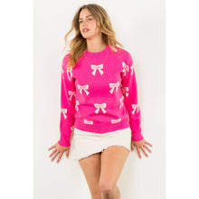 Load image into Gallery viewer, Ribbon Knit Sweater: NAVY wk0282-N