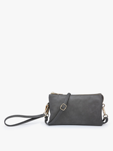 Load image into Gallery viewer, M013 Riley Monogrammable 3 Compartment Crossbody/Wristlet: Saddle
