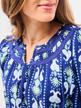 Load image into Gallery viewer, Janelle Top | Ikat Stripe Navy