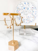 Load image into Gallery viewer, Gold Beaded Ball Hoop Earrings - Southern Statement Jewelry