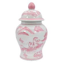 Load image into Gallery viewer, Small Chinoiserie Ceramic Decorative Tea & Ginger Jar 8": Pink