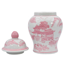 Load image into Gallery viewer, Small Chinoiserie Ceramic Decorative Tea & Ginger Jar 8": Pink