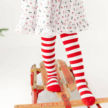 Load image into Gallery viewer, Peppermint Stripe Knit Tights: 0-6 MONTHS