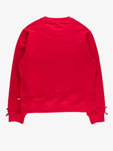 Load image into Gallery viewer, Women's Heart Red Gingham Applique Ruffle Bow Sweatshirt
: Red / Women's XXL