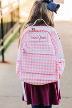 Load image into Gallery viewer, Pink Gingham Ruffles Backpack