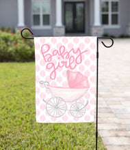 Load image into Gallery viewer, Baby Girl garden flag: 12" x 18" - Double-Sided