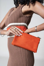 Load image into Gallery viewer, M013 Riley Monogrammable 3 Compartment Crossbody/Wristlet: Saddle