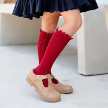 Load image into Gallery viewer, Cherry Fancy Lace Top Knee High Socks: 6-18 MONTHS