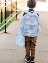 Load image into Gallery viewer, Blue Gingham Backpack