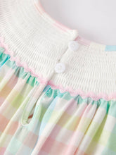 Load image into Gallery viewer, Easter Bunny Embroidery Girls Pink Plaid Bow Set