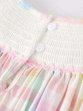 Load image into Gallery viewer, Easter Bunny Embroidery Girls Pink Plaid Bow Dress