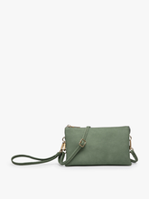 Load image into Gallery viewer, M013 Riley Monogrammable 3 Compartment Crossbody/Wristlet: Saddle
