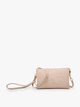 Load image into Gallery viewer, M013 Riley Monogrammable 3 Compartment Crossbody/Wristlet: Saddle