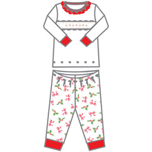 Load image into Gallery viewer, Chloe's Classics Smocked Ruffle Long Pajamas: Red