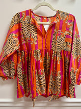 Load image into Gallery viewer, Orange Stripes Tiger blouse