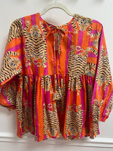 Load image into Gallery viewer, Orange Stripes Tiger blouse