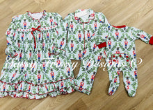 Load image into Gallery viewer, Baby Red Nutcracker Footie Pajamaso