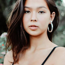 Load image into Gallery viewer, Arabella Hoop Earrings in Satin Silver