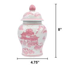 Load image into Gallery viewer, Small Chinoiserie Ceramic Decorative Tea & Ginger Jar 8": Pink
