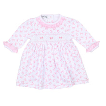 Load image into Gallery viewer, Baby Bows Smocked Ruffle L/S Dress Set: Pink