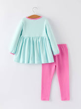 Load image into Gallery viewer, Holiday Fun Set: Striped with Santa Pockets-monogram bundle includes outfit, bow and monogram style pictured.