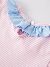 Load image into Gallery viewer, Easter Bunny Embroidery Girls Pink Striped Dress: