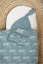 Load image into Gallery viewer, Baby Blanket Set Newborn Baby Swaddle with Hat Personalized : Lavender / Swaddle + Bow + Hat + Sign-Mindy Zietlow only
