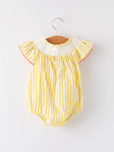 Load image into Gallery viewer, Spring/Summer Chick Floral Embroidery Smocking Girls Romper