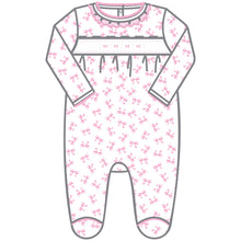 Load image into Gallery viewer, Baby Bows Smocked Ruffle Footie
