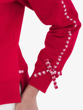 Load image into Gallery viewer, Women's Heart Red Gingham Applique Ruffle Bow Sweatshirt
: Red / Women's XXL