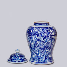 Load image into Gallery viewer, Double Happiness/Grapes Blue and White Temple Jar-Pick up only!!!