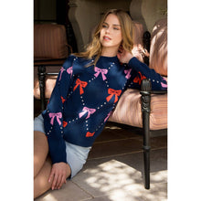 Load image into Gallery viewer, Ribbon Knit Sweater: NAVY wk0282-N
