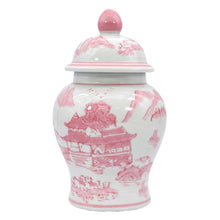 Load image into Gallery viewer, Small Chinoiserie Ceramic Decorative Tea & Ginger Jar 8": Pink