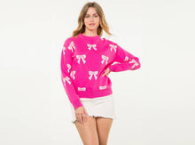 Load image into Gallery viewer, Ribbon Knit Sweater: NAVY wk0282-N