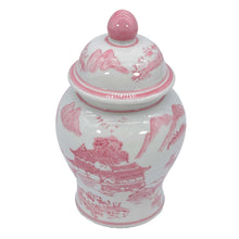 Load image into Gallery viewer, Small Chinoiserie Ceramic Decorative Tea & Ginger Jar 8": Pink