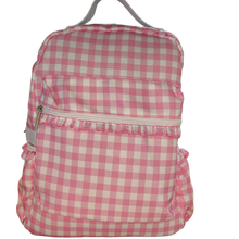 Load image into Gallery viewer, Pink Gingham Ruffles Backpack