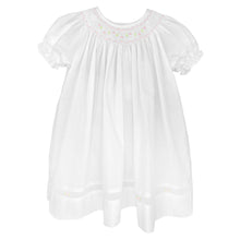 Load image into Gallery viewer, Smocked Daygown with Voile Insert: white Preemie