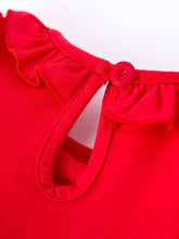 Load image into Gallery viewer, Christmas Smocked Girls Romper with Green Bow and Tree Embroidery-this brand runs short in the bubble please consider sizing up.