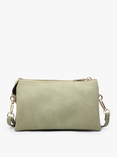 Load image into Gallery viewer, M013 Riley Monogrammable 3 Compartment Crossbody/Wristlet: Saddle