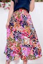 Load image into Gallery viewer, Melissa Multicolor Abstract Print Ruffled Maxi picture appears navy but it is black in person