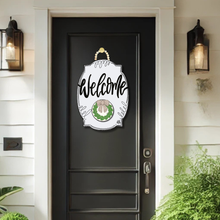 Load image into Gallery viewer, "Welcome" door hanger with wreath mini