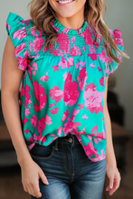 Load image into Gallery viewer, Charity Ruffled Flutter Sleeve Ruched Blouse=preorder