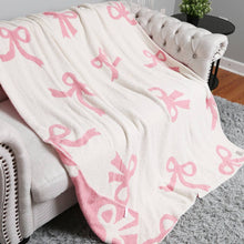 Load image into Gallery viewer, Adult ribbon pattern Throw Blanket : Pink